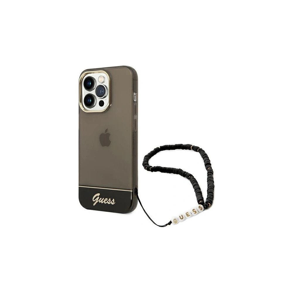 Hurtownia GSM - Etui Guess GUHCP14LHGCOHK Apple iPhone 14 Pro negru/black hardcase Translucent Pearl Strap - GUE1890 - {ean13} - Hurt