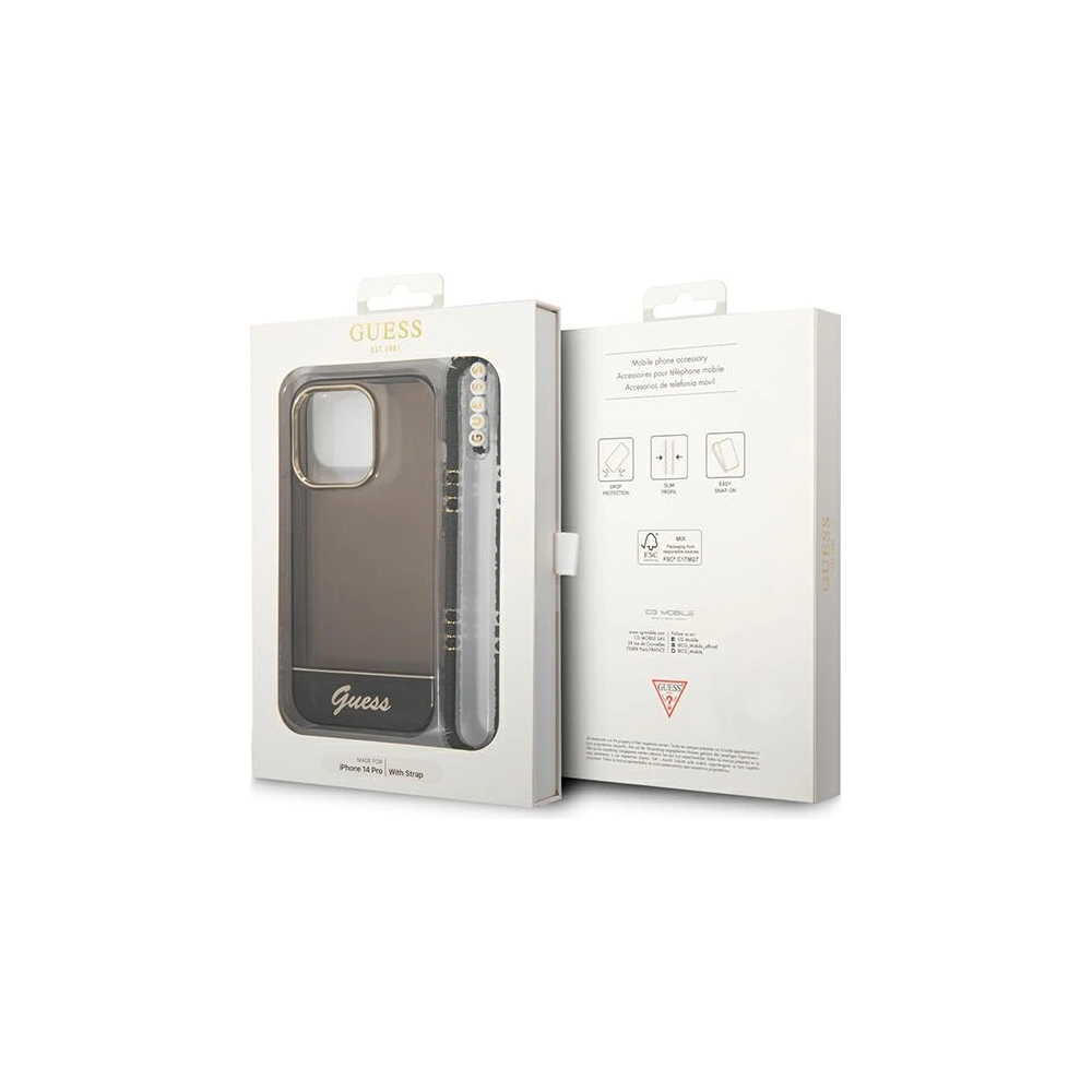 Hurtownia GSM - Etui Guess GUHCP14LHGCOHK Apple iPhone 14 Pro negru/black hardcase Translucent Pearl Strap - GUE1890 - {ean13} - Hurt