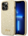Guess GUHCP14LHGGSHD Apple iPhone 14 Pro gold hard case Glitter Script