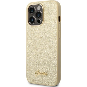 Etui Guess GUHCP14LHGGSHD Apple iPhone 14 Pro aurie/c gold carcasă rigidă Glitter Script
