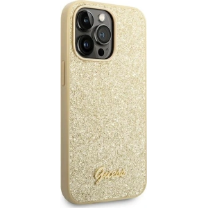 Etui Guess GUHCP14LHGGSHD Apple iPhone 14 Pro aurie/c gold carcasă rigidă Glitter Script