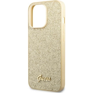 Etui Guess GUHCP14LHGGSHD Apple iPhone 14 Pro aurie/c gold carcasă rigidă Glitter Script