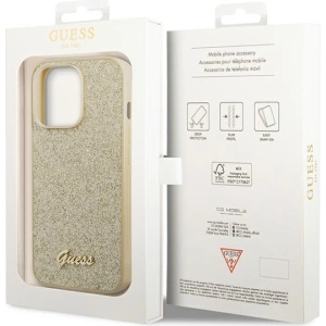 Etui Guess GUHCP14LHGGSHD Apple iPhone 14 Pro aurie/c gold carcasă rigidă Glitter Script