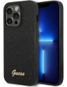 Case Guess GUHCP14LHGGSHK Apple iPhone 14 Pro schwarz/black Hartschale Glitter Script
