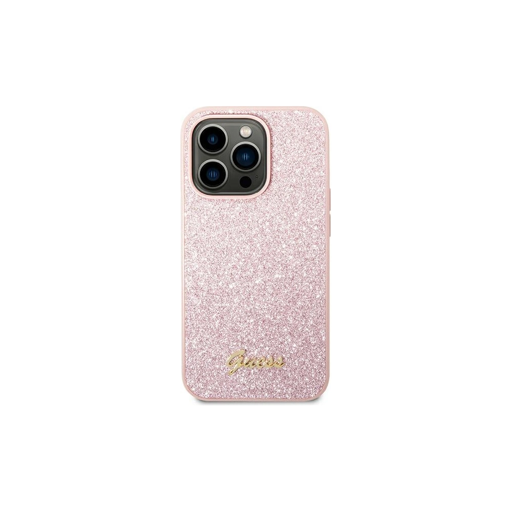 Hurtownia GSM - Etui Guess GUHCP14LHGGSHP Apple iPhone 14 Pro růžový/pink tvrdý obal Glitter Script - GUE1894 - {ean13} - Hurt