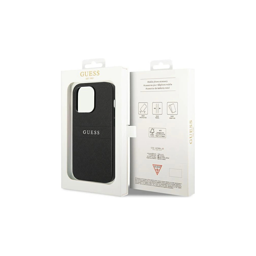 Hurtownia GSM - Case Guess GUHCP14LPSASBBK Apple iPhone 14 Pro schwarz/black Saffiano Strap - GUE1896 - {ean13} - Hurt