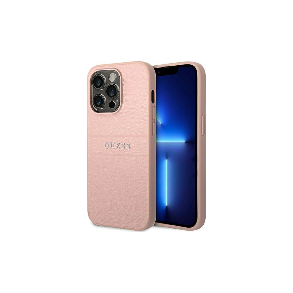 Hurtownia GSM - Case Guess GUHCP14LPSASBPI Apple iPhone 14 Pro rosa/pink Saffiano Strap - GUE1897 - {ean13} - Hurt