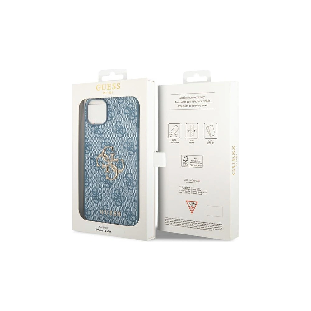 Wholesale Guess GUHCP14M4GMGBL Apple iPhone 14 Plus / 15 Plus blue hardcase 4G Big Metal Logo - GUE1899 - {ean13} - Hurt