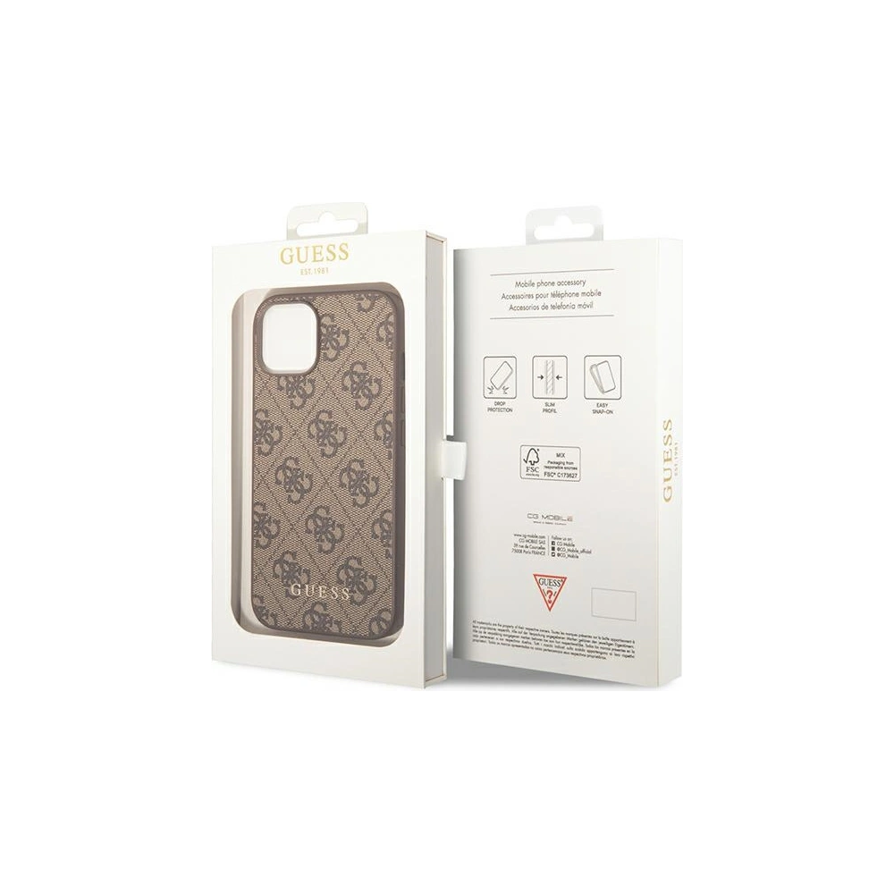 Hurtownia GSM - Etui Guess GUHCP14MG4GFBR Apple iPhone 14 Plus / 15 Plus maro/brown hard case 4G Metal Gold Logo - GUE1903 - {ean13} - Hurt