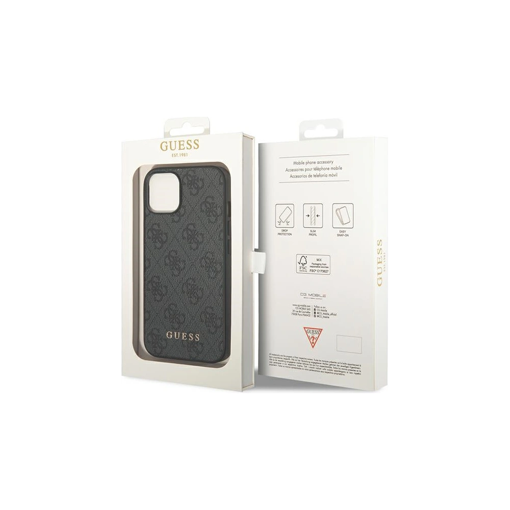 Hurtownia GSM - Case Guess GUHCP14MG4GFGR Apple iPhone 14 Plus / 15 Plus grau/grey Hardcase 4G Metall Gold-Logo - GUE1904 - {ean13} - Hurt
