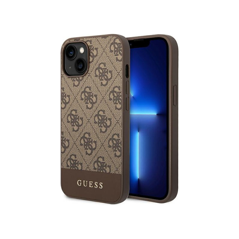 Guess Distributor - 3666339088514 - GUE1906 - Guess GUHCP14MG4GLBR Apple iPhone 14 Plus / 15 Plus brown hard case 4G Stripe Collection - B2B homescreen