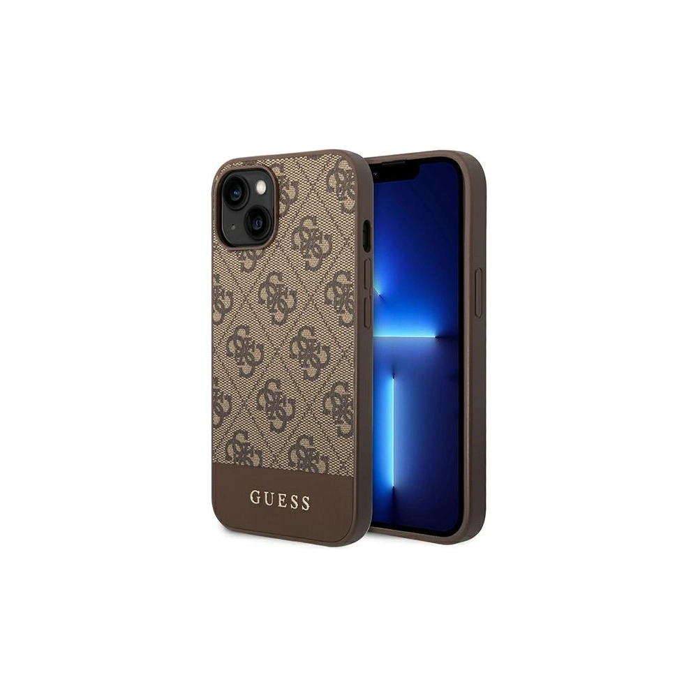 Hurtownia GSM - Etui Guess GUHCP14MG4GLBR Apple iPhone 14 Plus / 15 Plus brązowy/brown hard case 4G Stripe Collection - GUE1906 - {ean13} - Hurt