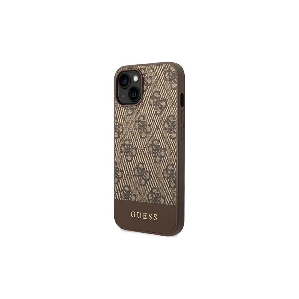 Wholesale Guess GUHCP14MG4GLBR Apple iPhone 14 Plus / 15 Plus brown hard case 4G Stripe Collection - GUE1906 - {ean13} - Hurt