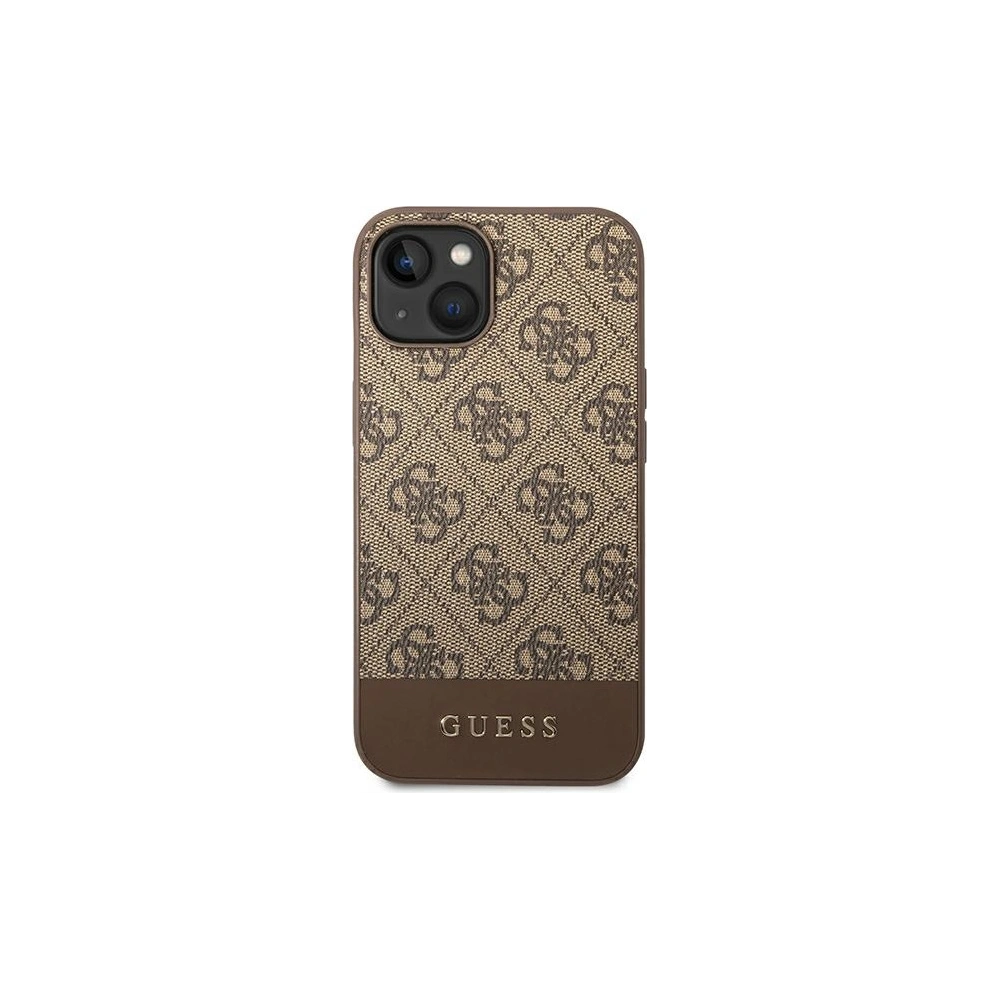 Hurtownia GSM - Etui Guess GUHCP14MG4GLBR Apple iPhone 14 Plus / 15 Plus hnědý/brown tvrdý kryt 4G Stripe Collection - GUE1906 - {ean13} - Hurt
