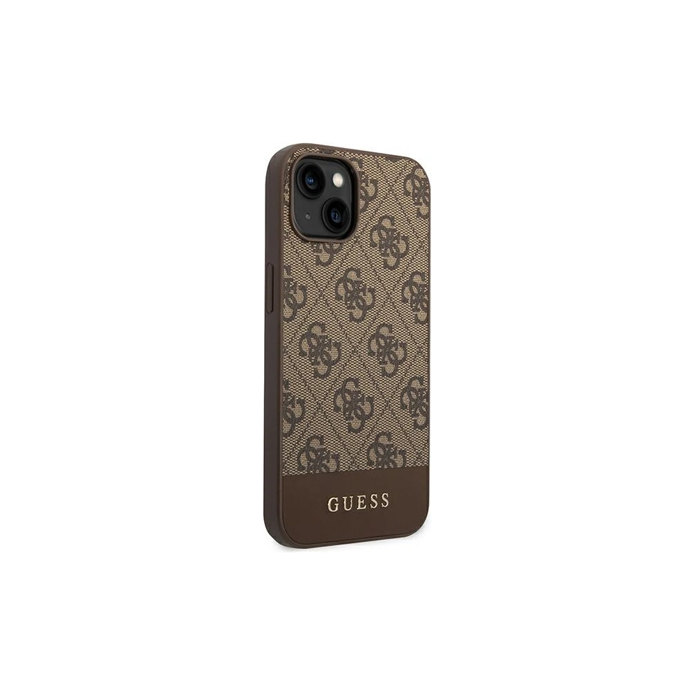 Wholesale Guess GUHCP14MG4GLBR Apple iPhone 14 Plus / 15 Plus brown hard case 4G Stripe Collection - GUE1906 - {ean13} - Hurt