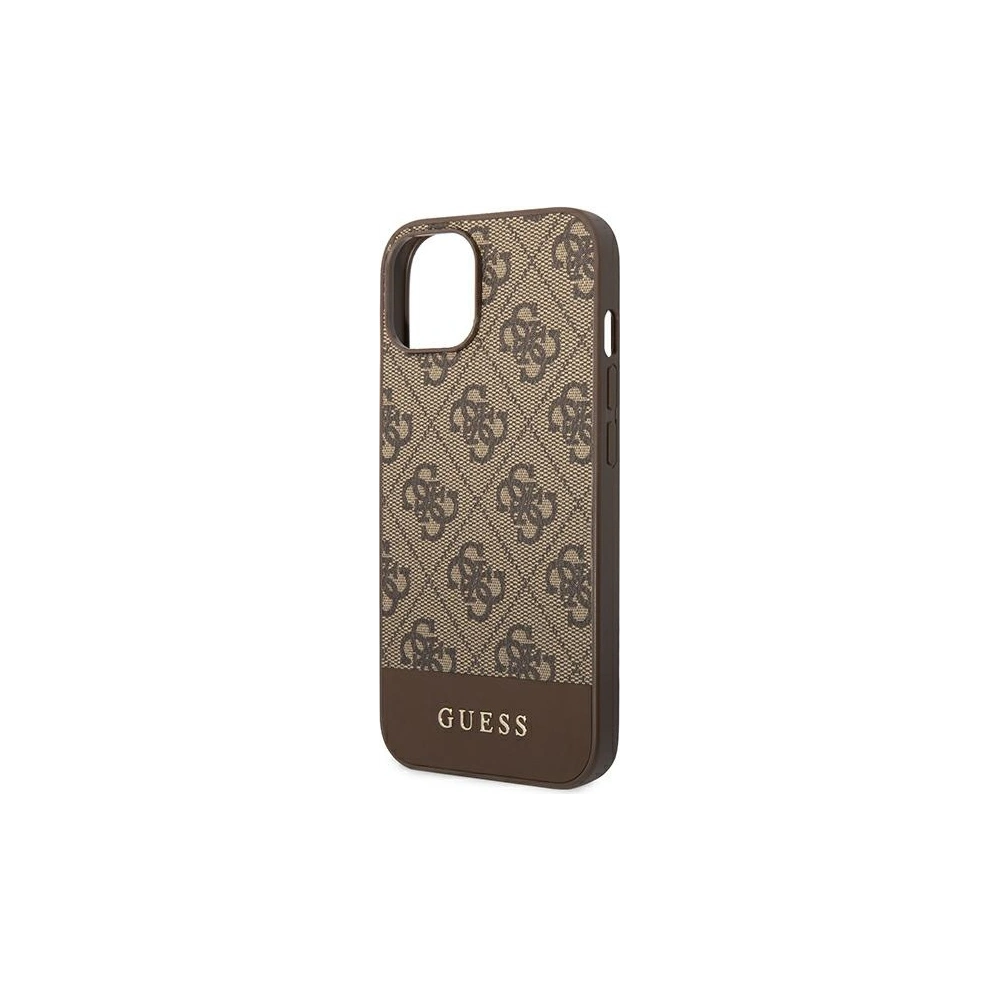 Wholesale Guess GUHCP14MG4GLBR Apple iPhone 14 Plus / 15 Plus brown hard case 4G Stripe Collection - GUE1906 - {ean13} - Hurt