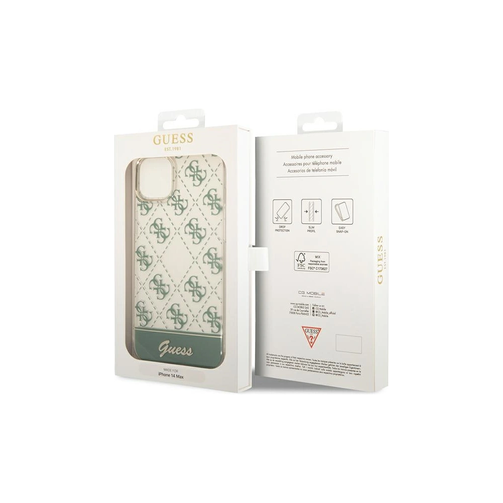 Wholesale Guess GUHCP14MHG4MHA Apple iPhone 14 Plus / 15 Plus khaki hardcase 4G Pattern Script - GUE1909 - {ean13} - Hurt
