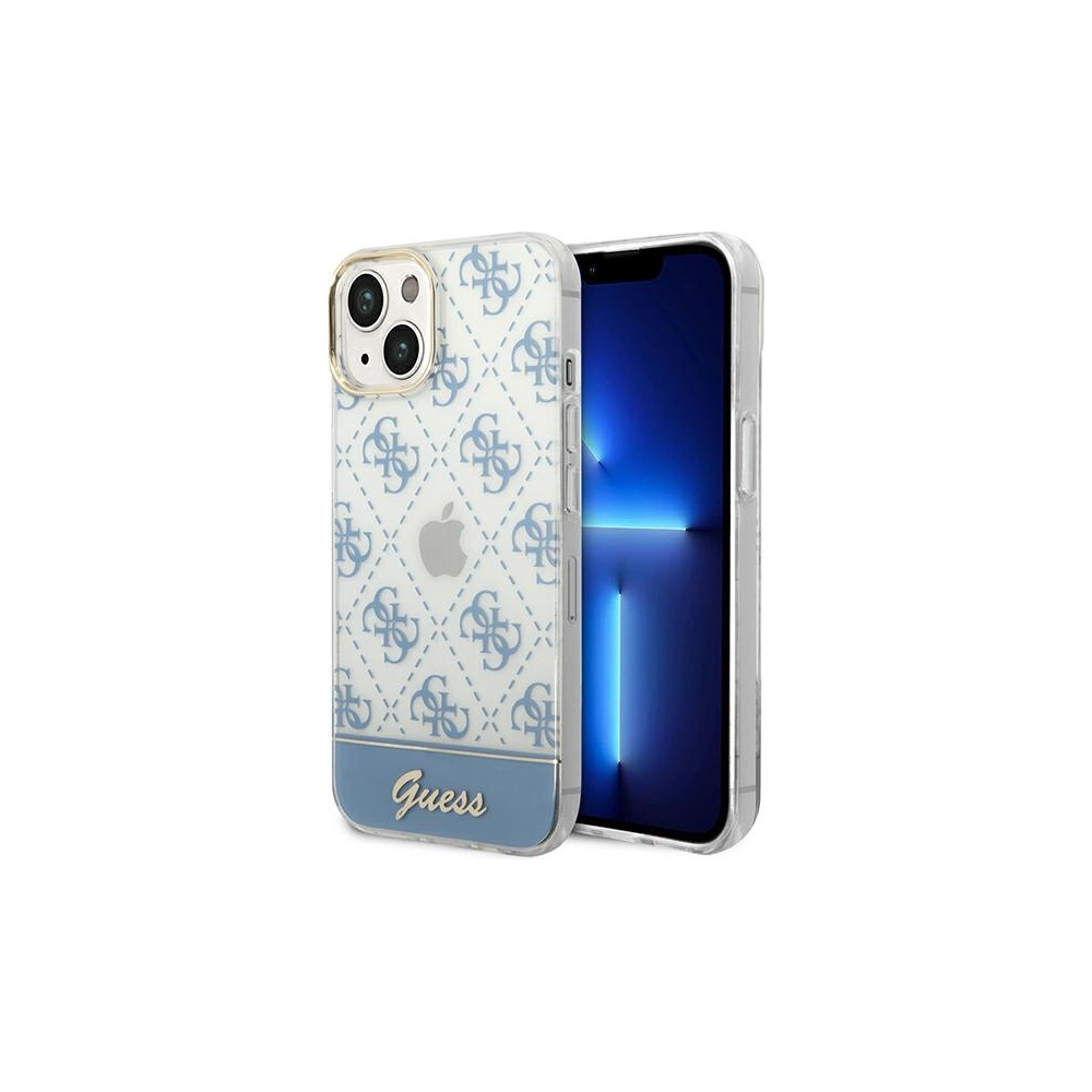 Wholesale Guess GUHCP14MHG4MHB Apple iPhone 14 Plus / 15 Plus blue hardcase 4G Pattern Script - GUE1910 - {ean13} - Hurt