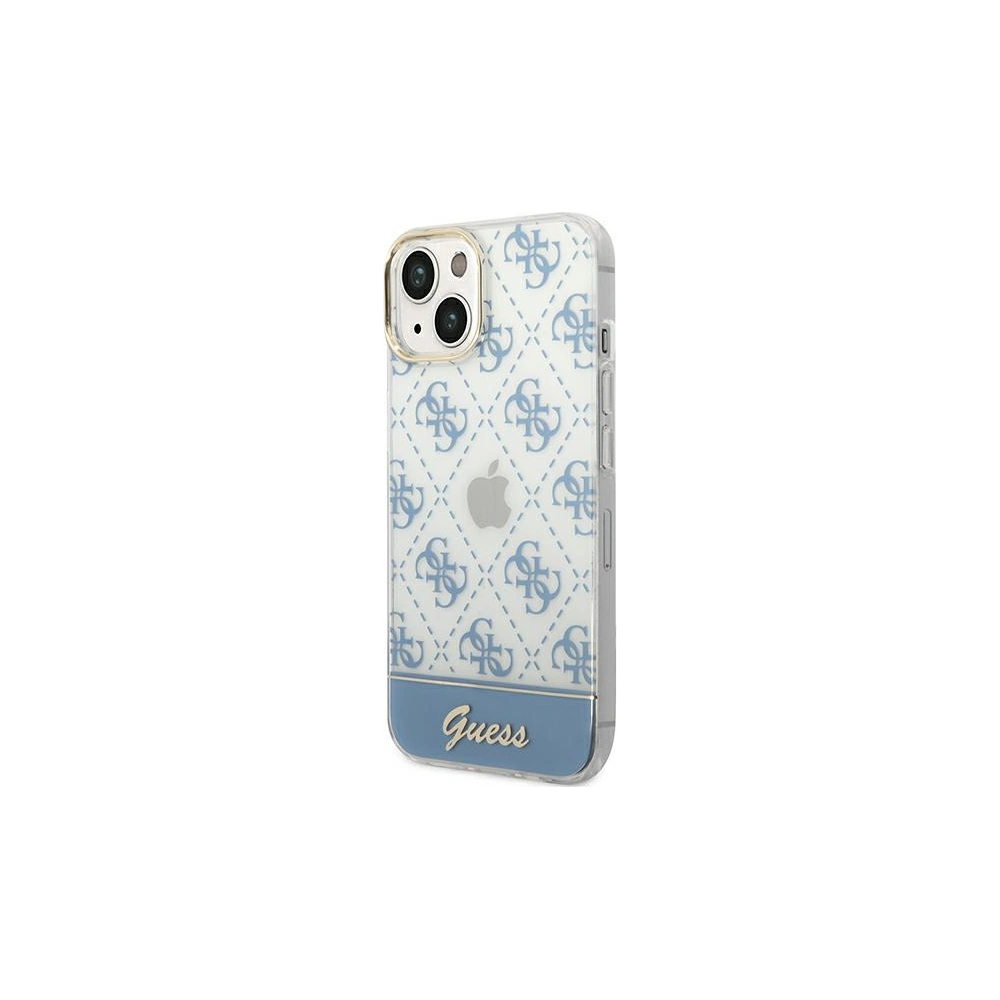 Wholesale Guess GUHCP14MHG4MHB Apple iPhone 14 Plus / 15 Plus blue hardcase 4G Pattern Script - GUE1910 - {ean13} - Hurt