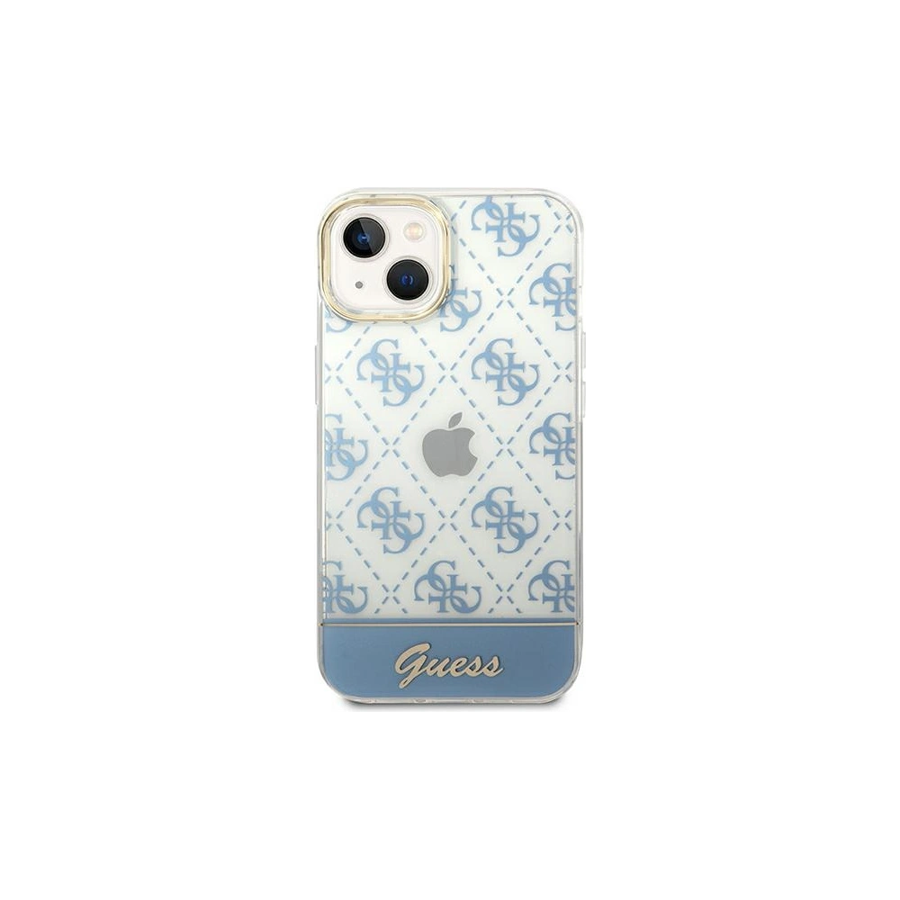 Wholesale Guess GUHCP14MHG4MHB Apple iPhone 14 Plus / 15 Plus blue hardcase 4G Pattern Script - GUE1910 - {ean13} - Hurt