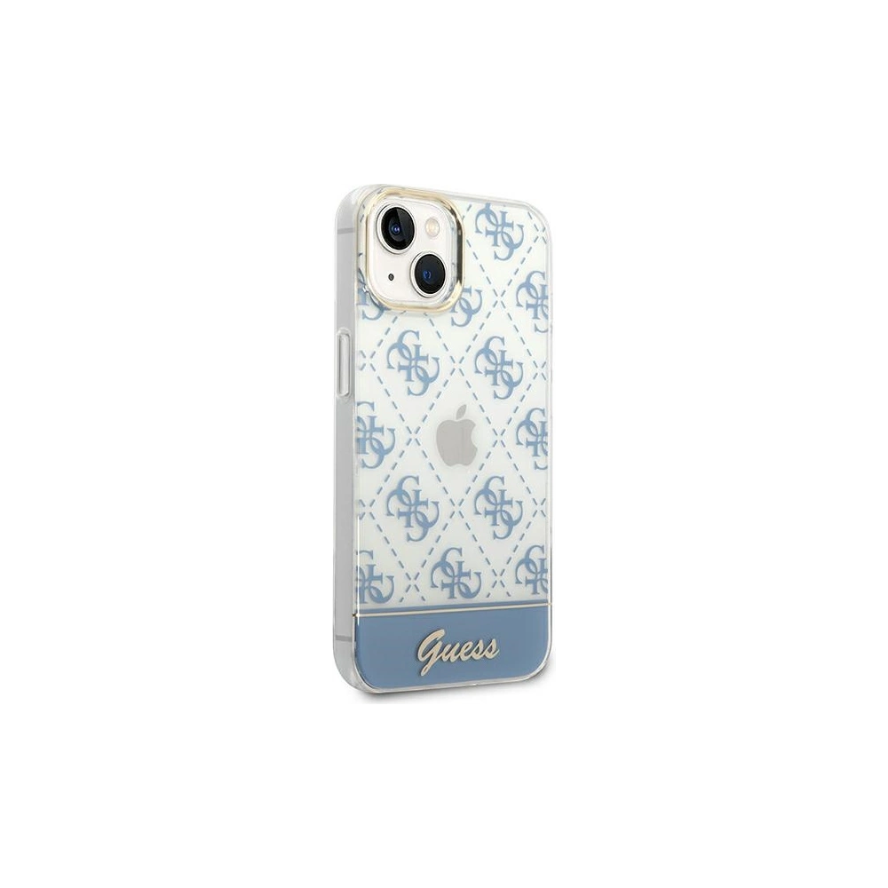 Wholesale Guess GUHCP14MHG4MHB Apple iPhone 14 Plus / 15 Plus blue hardcase 4G Pattern Script - GUE1910 - {ean13} - Hurt