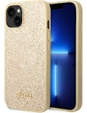 Guess GUHCP14MHGGSHD Apple iPhone 14 Plus / 15 Plus gold hard case Glitter Script