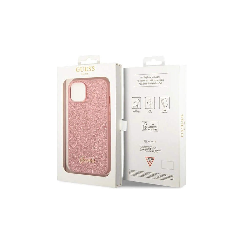 Hurtownia GSM - Etui Guess GUHCP14MHGGSHP Apple iPhone 14 Plus / 15 Plus roz/pink hard case Glitter Script - GUE1914 - {ean13} - Hurt