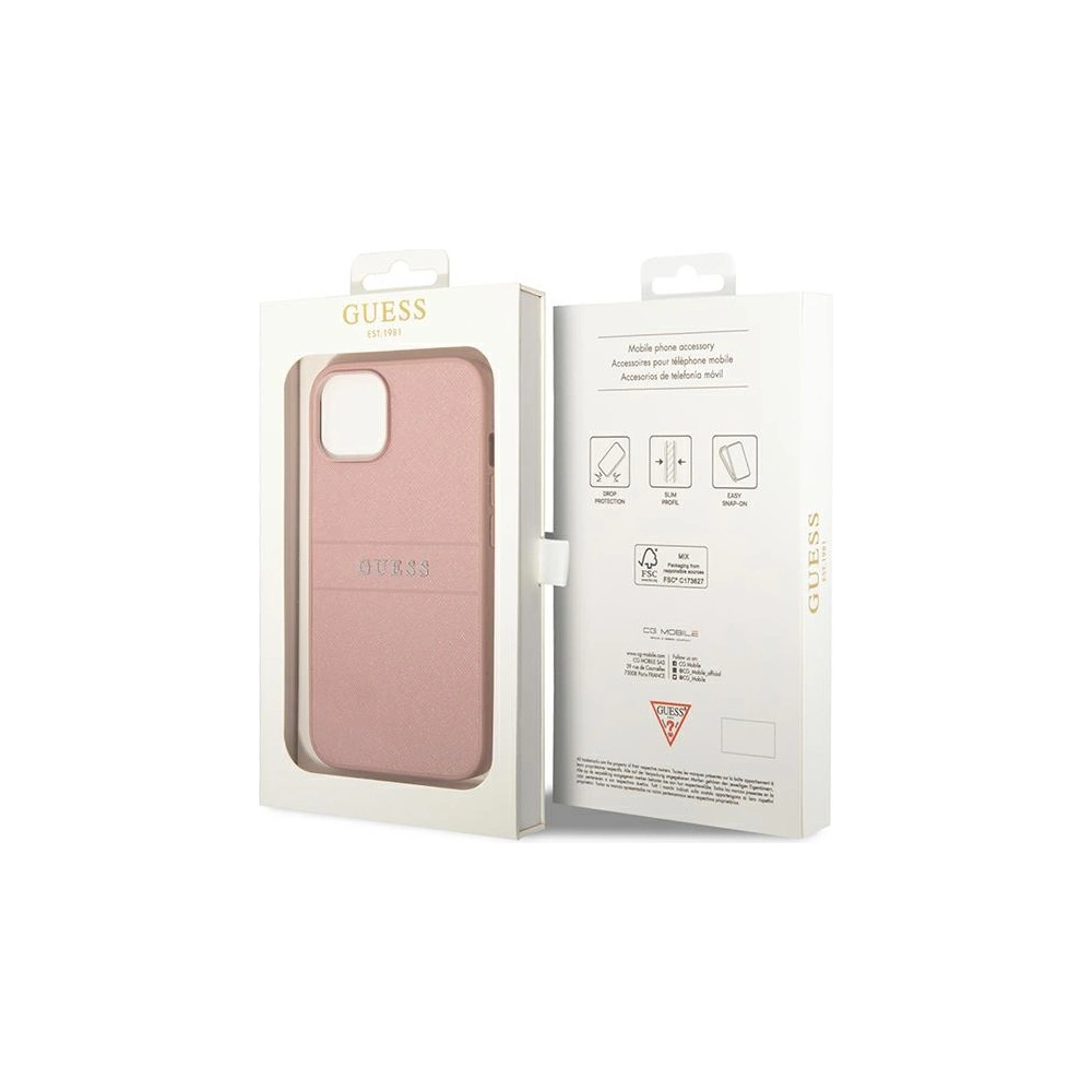 Hurtownia GSM - Etui Guess GUHCP14MPSASBPI Apple iPhone 14 Plus / 15 Plus roz/pink Saffiano Strap - GUE1916 - {ean13} - Hurt