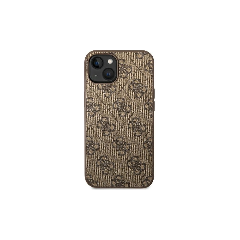 Hurtownia GSM - Etui Guess GUHCP14SG4GFBR Apple iPhone 14 hnědý/brown tvrdý kryt 4G Metal Gold Logo - GUE1922 - {ean13} - Hurt
