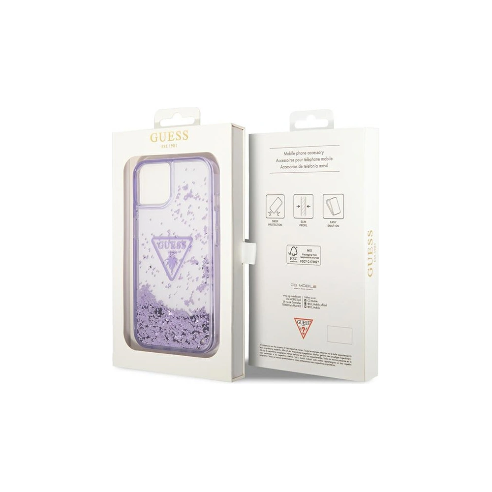 Hurtownia GSM - Etui Guess GUHCP14SLFCTPU Apple iPhone 14 fioletowy/purple hardcase Liquid Glitter Palm Collection - GUE1934 - {ean13} - Hurt