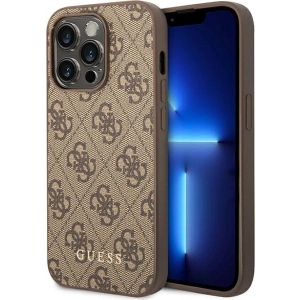 Etui Guess GUHCP14XG4GFBR Apple iPhone 14 Pro Max maro/brown hard case 4G Metal Gold Logo