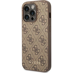 Etui Guess GUHCP14XG4GFBR Apple iPhone 14 Pro Max maro/brown hard case 4G Metal Gold Logo