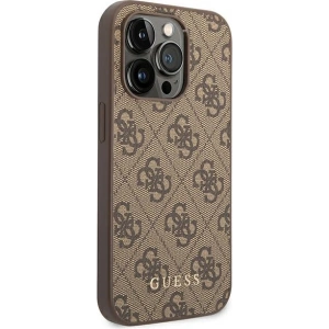 Etui Guess GUHCP14XG4GFBR Apple iPhone 14 Pro Max maro/brown hard case 4G Metal Gold Logo