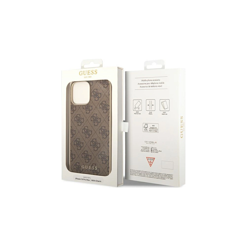 Hurtownia GSM - Case Guess GUHCP14XGF4GBR Apple iPhone 14 Pro Max braun/brown Hardcase 4G Charms Collection - GUE1947 - {ean13} - Hurt