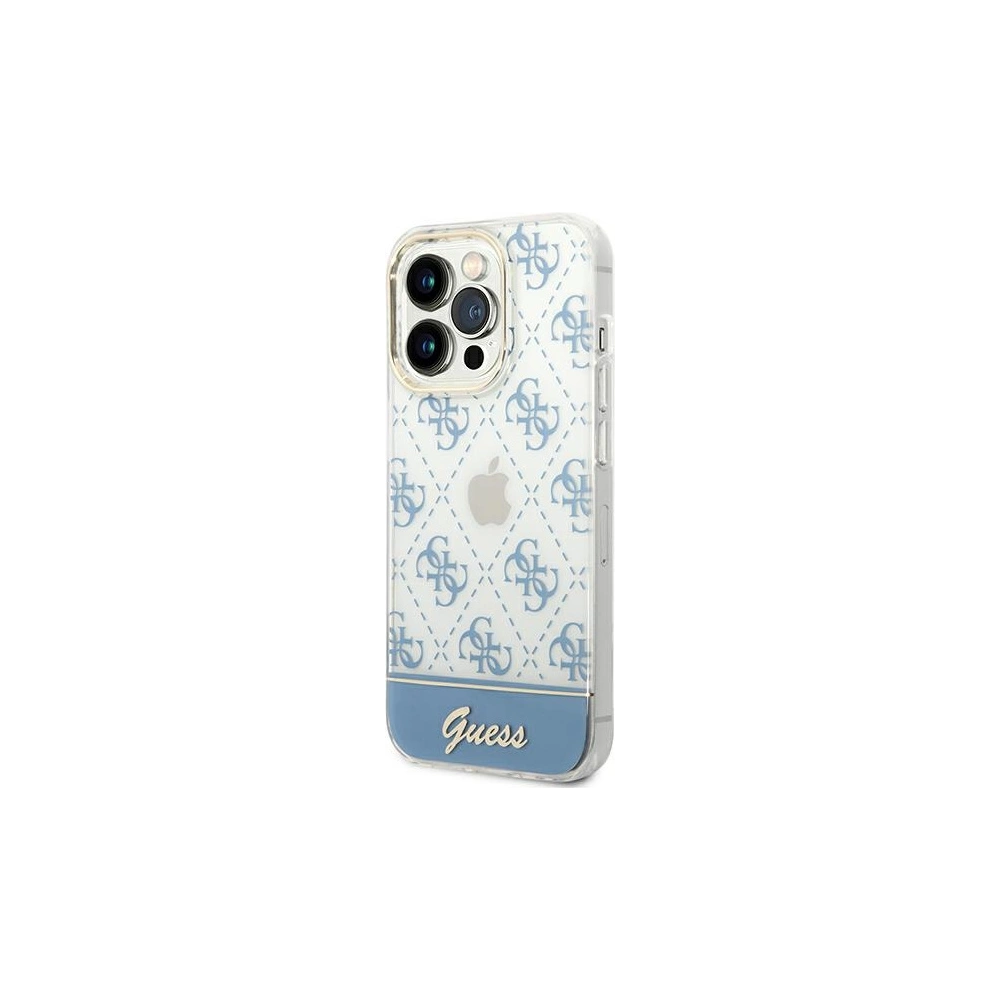 Wholesale Guess GUHCP14XHG4MHB Apple iPhone 14 Pro Max blue hardcase 4G Pattern Script - GUE1949 - {ean13} - Hurt