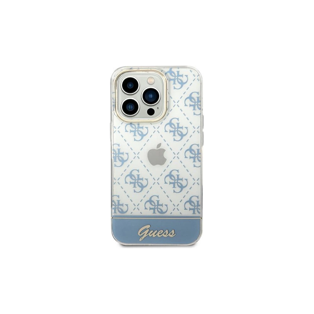Wholesale Guess GUHCP14XHG4MHB Apple iPhone 14 Pro Max blue hardcase 4G Pattern Script - GUE1949 - {ean13} - Hurt
