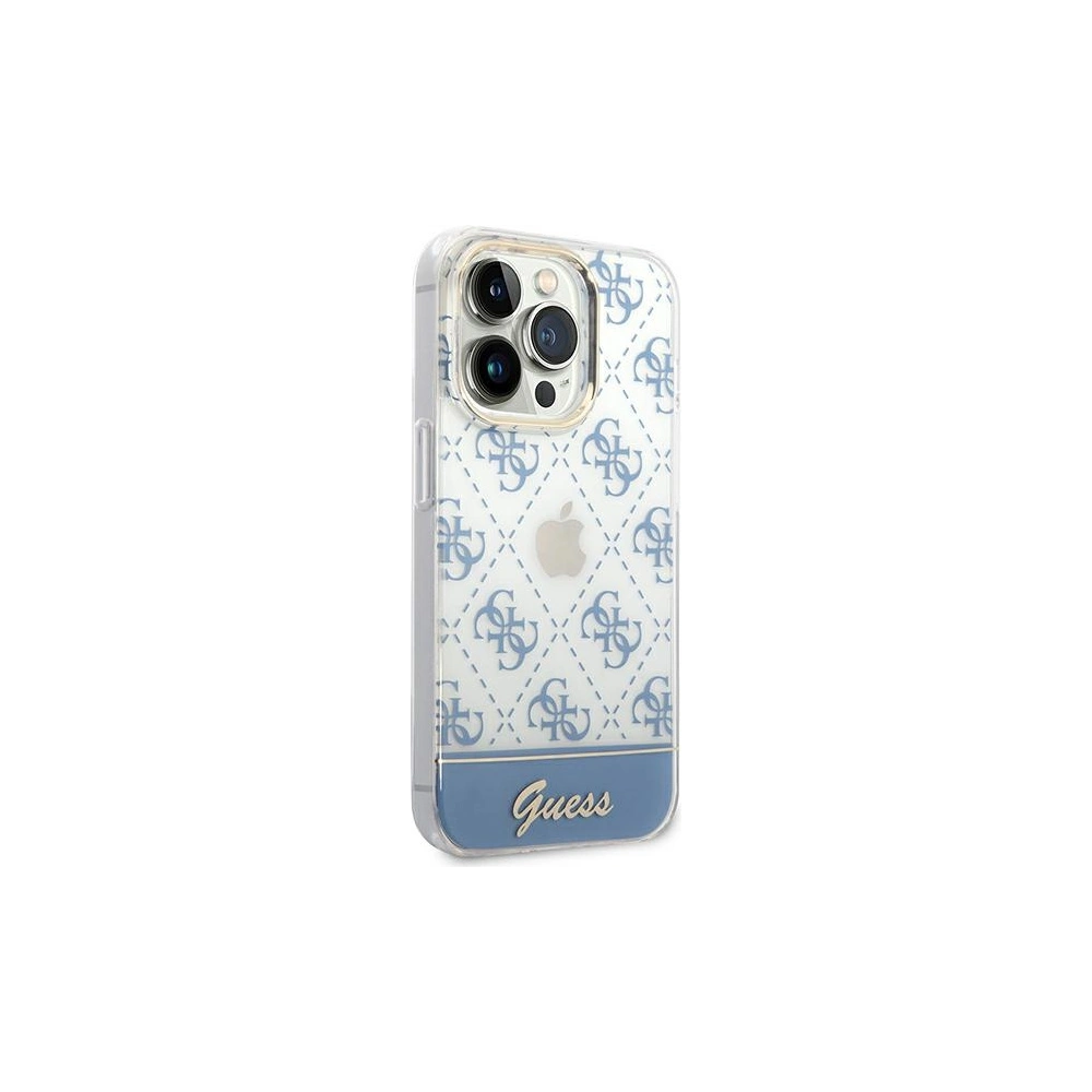 Wholesale Guess GUHCP14XHG4MHB Apple iPhone 14 Pro Max blue hardcase 4G Pattern Script - GUE1949 - {ean13} - Hurt