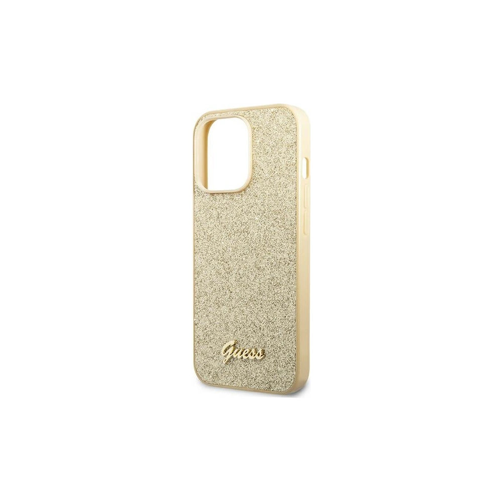 Wholesale Guess GUHCP14XHGGSHD Apple iPhone 14 Pro Max gold hard case Glitter Script - GUE1950 - {ean13} - Hurt