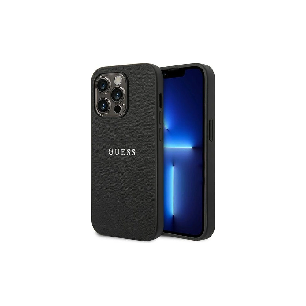 Hurtownia GSM - Case Guess GUHCP14XPSASBBK Apple iPhone 14 Pro Max schwarz/schwarz Saffiano Strap - GUE1954 - {ean13} - Hurt