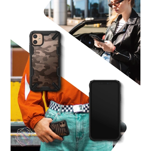Etui Ringke Fusion-X Design Apple iPhone 11 Camo (Moro) Black
