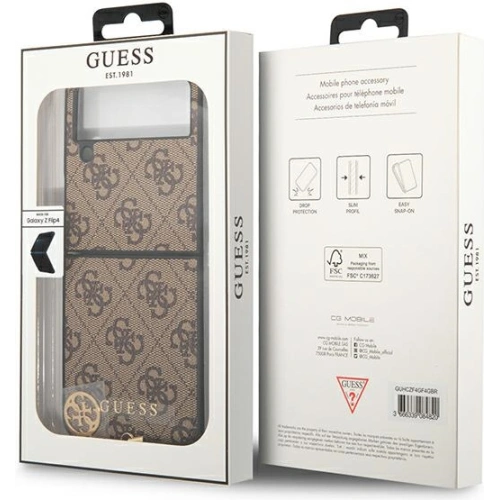 Etui Guess GUHCZF4GF4GBR Samsung Galaxy Z Flip 4 brązowy/brown hard case 4G Charms Collection