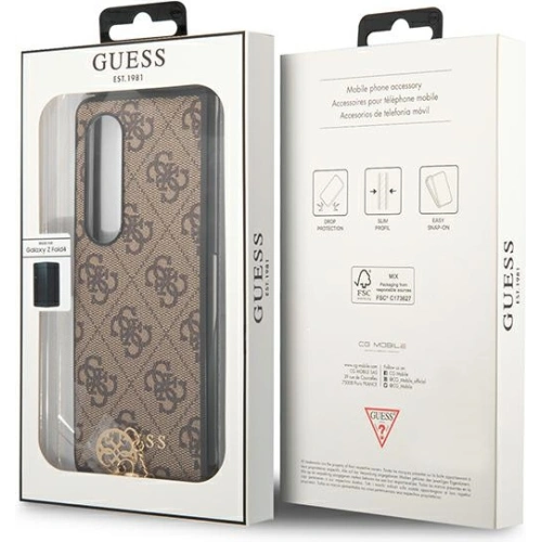 Etui Guess GUHCZFD4GF4GBR Samsung Galaxy Z Fold 4 brązowy/brown hard case 4G Charms Collection