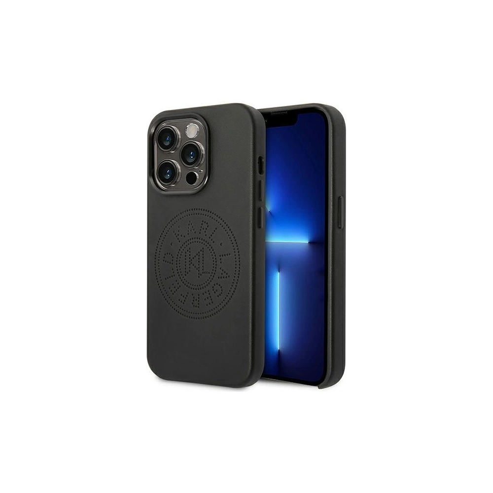 Hurtownia GSM - Etui Karl Lagerfeld KLHCP14LFWHK Apple iPhone 14 Pro hardcase černé/black Kožené perforované logo - KLD991 - {ean13} - Hurt
