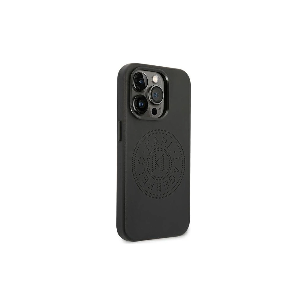 Hurtownia GSM - Etui Karl Lagerfeld KLHCP14LFWHK Apple iPhone 14 Pro hardcase černé/black Kožené perforované logo - KLD991 - {ean13} - Hurt