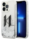 Etui Karl Lagerfeld KLHCP14LLBKLCS Apple iPhone 14 Pro stříbrný/silver hardcase Liquid Glitter Big KL