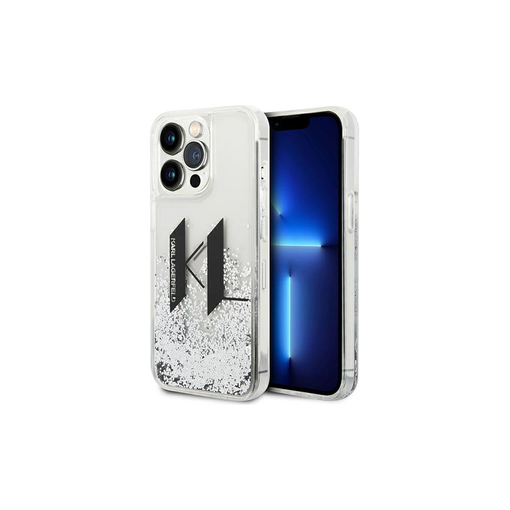 Hurtownia GSM - Etui Karl Lagerfeld KLHCP14LLBKLCS Apple iPhone 14 Pro stříbrný/silver hardcase Liquid Glitter Big KL - KLD992 - {ean13} - Hurt