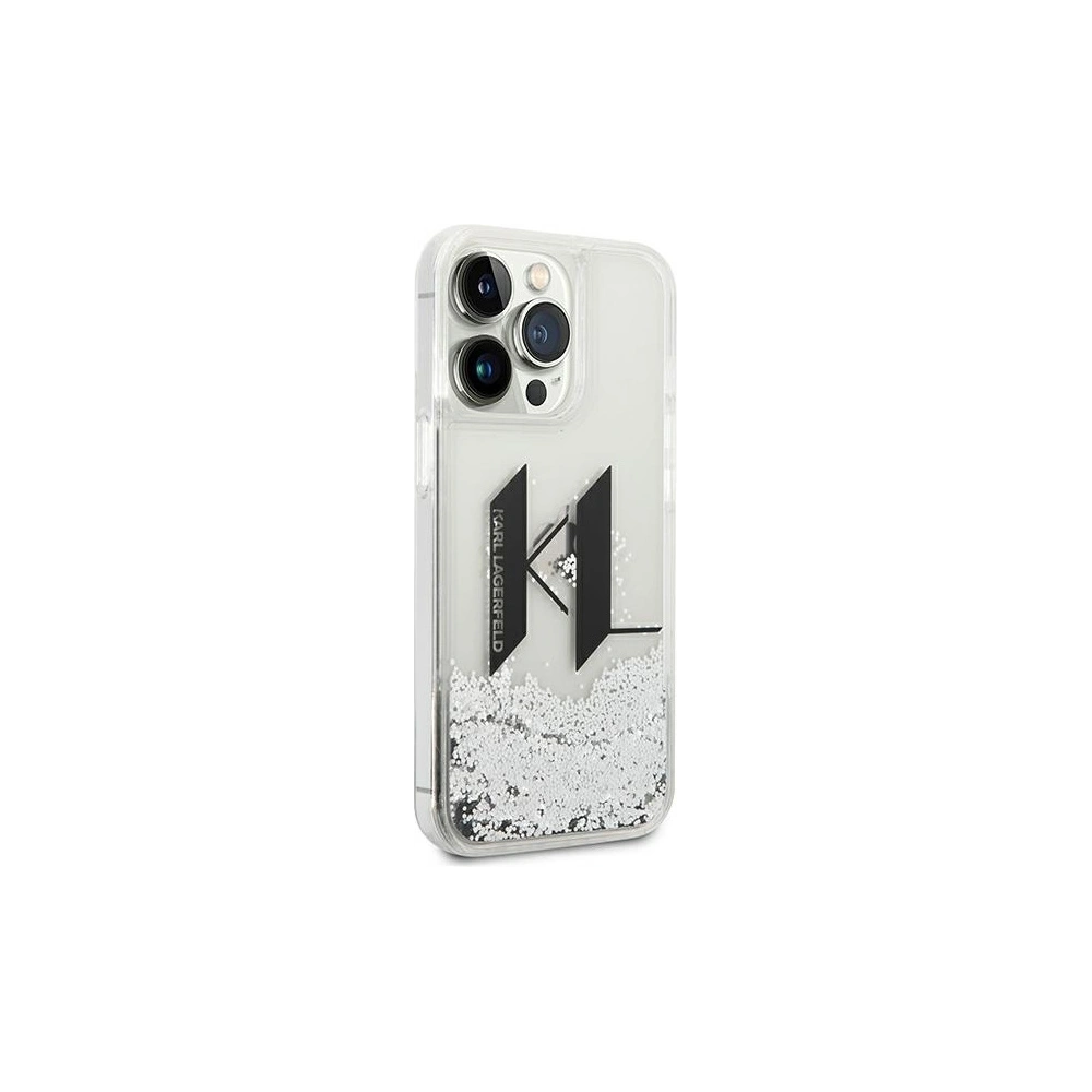 Hurtownia GSM - Etui Karl Lagerfeld KLHCP14LLBKLCS Apple iPhone 14 Pro stříbrný/silver hardcase Liquid Glitter Big KL - KLD992 - {ean13} - Hurt