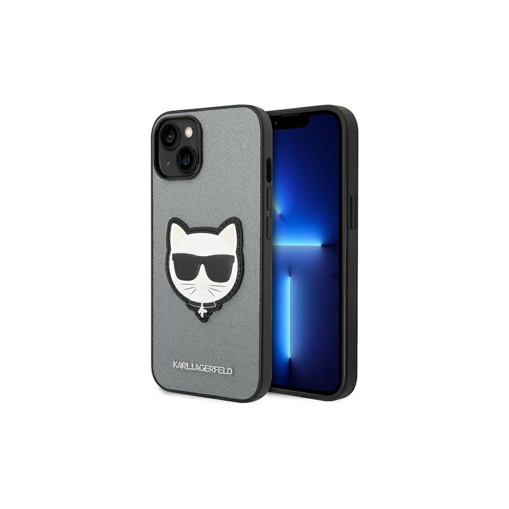 Hurtownia GSM - Etui Karl Lagerfeld KLHCP14MSAPCHG Apple iPhone 14 Plus / 15 Plus hardcase srebrny/silver Saffiano Choupette Head Patch - KLD996 - {ean13} - Hurt
