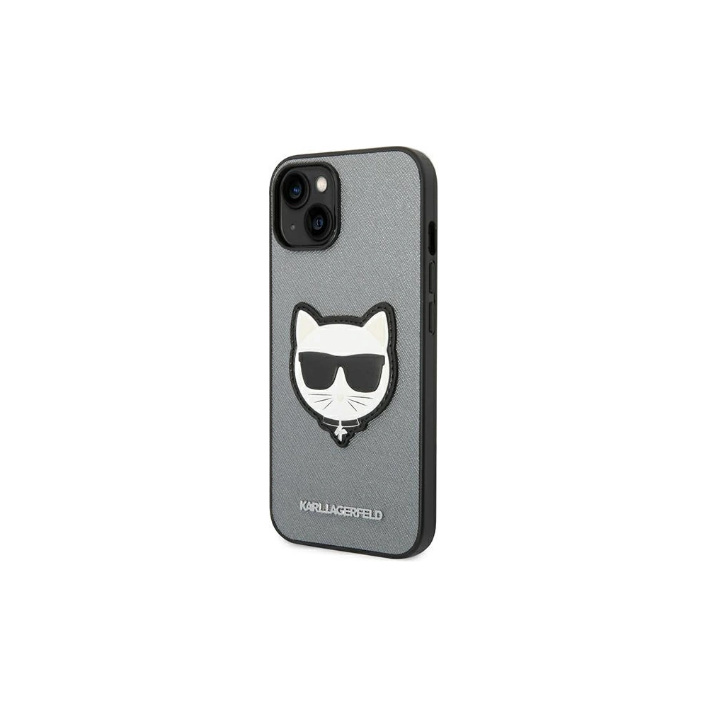 Hurtownia GSM - Etui Karl Lagerfeld KLHCP14MSAPCHG Apple iPhone 14 Plus / 15 Plus hardcase srebrny/silver Saffiano Choupette Head Patch - KLD996 - {ean13} - Hurt