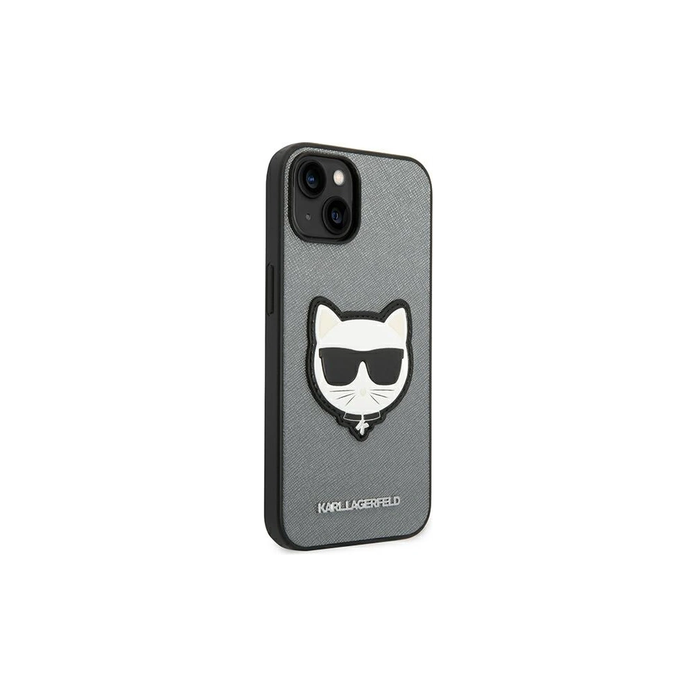 Hurtownia GSM - Etui Karl Lagerfeld KLHCP14MSAPCHG Apple iPhone 14 Plus / 15 Plus hardcase srebrny/silver Saffiano Choupette Head Patch - KLD996 - {ean13} - Hurt